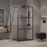 Душевая перегородка Niagara Nova NG-688-90BLACK (90х195) черный матовый,стекло прозрачное,1 место