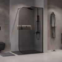 Душевая перегородка Niagara Nova NG-689-12TBLACK (120х200) черный матовый,стекло тонированное,1 место