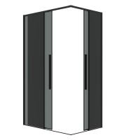 Душевое ограждение Grossman Galaxy 300.K33.01.9070.21.10 (90х70х195) прямоугольник,раздвижная,черный матовый,стекло тонированное, 1 место