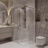 Душевое ограждение Niagara Nova NG-6624-34 (100х100х195) квадрат,двери раздвижные,хром,стекло прозрачное,1 место