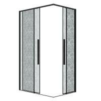 Душевое ограждение Grossman Galaxy 300.K33.01.9070.21.02 (90х70х195) прямоугольник,раздвижная,черный матовый,стекло шиншилла, 1 место