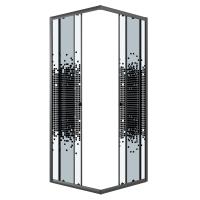 Душевое ограждение Niagara Eco NG-1010-14QBLACK (100х100х190) квадрат,раздвижное,черный,стекло мозаика,1 место