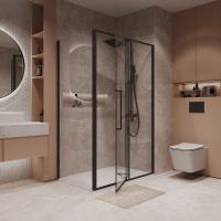 Боковая стенка Niagara Nova NG-A90B-34 (90х195) черный матовый,стекло прозрачное,1 место