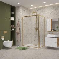 Душевое ограждение Niagara Nova NG-42-12AG-A110G (120х110х195) прямоугольник,золото,двери раздвижные,стекло прозрачное,2 места
