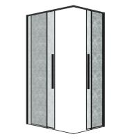 Душевое ограждение Grossman Galaxy 1/2.K33.01.90.21.02-1/2.K33.01.11L.21.02 (90х110х195) раздвижная,черный матовый,стекло шиншилла,2 места