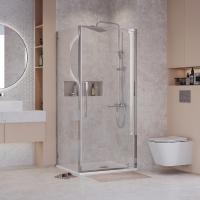 Душевое ограждение Niagara Nova NG-66-9A-A80-34 (90х80х195) прямоугольник,хром,дверь распашная,стекло прозрачное,2 места