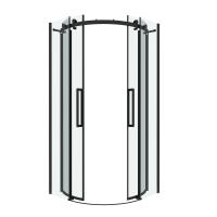 Душевое ограждение Grossman Classic 301.K33.04.1010.21.00 (100х100х195) четверть круга,раздвижная,черный матовый,стекло прозрачное, 1 место