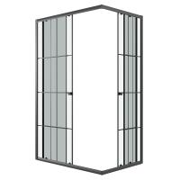 Душевое ограждение Niagara Eco NG-1012-14QKL (120х80х190) прямоугольник,черный,раздвижное,стекло клетка,1 место