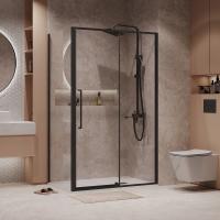 Душевое ограждение Niagara Nova NG-85-11AB-A90B-34 (110х90х195) прямоугольник,черный матовый,дверь распашная,стекло прозрачное,2 места