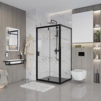 Душевое ограждение Niagara Nova NG-83-11AB-A100B (110х100х195) прямоугольник,черный,дверь распашная,стекло прозрачное,2 места