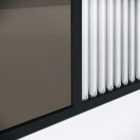 Душевая перегородка Niagara Nova NG-481-12FBLACK (120х200) черный матовый,стекло рифленое/тонированное,1 место