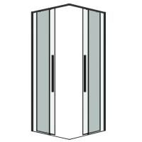 1/2 душевого ограждения Grossman Galaxy 1/2.K33.01.12.21.00 (120х195) черный матовый,стекло прозрачное, 1 место