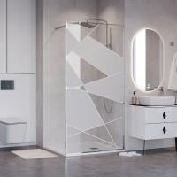 Душевая перегородка Niagara Nova NG-660-90 (90х195) хром,стекло прозрачное с рисунком,1 место