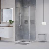 Душевое ограждение Niagara Nova NG-65-9CH-CH80-34 (90х80х195) прямоугольник,хром,дверь раздвижная,стекло шиншилла,2 места