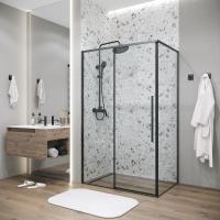 Душевое ограждение Grossman Galaxy 100.K33.01.100.21.00-200.K33.01.90.21.00 (100х90х195) раздвижная,черный матовый,стекло прозрачное,2 места
