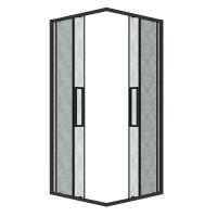 Душевое ограждение Grossman Cosmo 300.K33.02.8080.21.02 (80х80х195) квадрат,раздвижная,черный матовый,стекло шиншилла, 1 место
