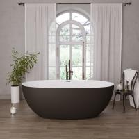 Ванна отдельностоящая Grossman Classic GR-2403MB (150х78х58) цвет черный/белый матовый,1 место