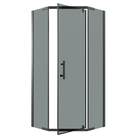 Душевое ограждение Niagara Eco NG-1010-14DT (100х100х190) трапеция,распашное,черный,стекло тонированное,1 место