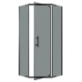Душевое ограждение Niagara Eco NG-1010-14DT (100х100х190) трапеция,распашное,черный,стекло тонированное,1 место