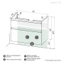 Тумба подвесная "МЕРКАДО-80 см" с 2-я ящ. графит матовая (ум. Classica-80)