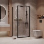Душевое ограждение Niagara Nova NG-85-8AB-A90B-34 (80х90х195) прямоугольник,черный матовый,дверь распашная,стекло прозрачное,2 места