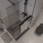 Душевая перегородка Niagara Nova NG-670-10ВLACK (100х195) черный матовый,стекло прозрачное,с полкой,1 место