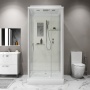 Душевая кабина Niagara Standart ST100/15Q (100х100х215) квадрат,поддон 15см,распашная,проф.белый,3 места