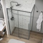 Душевое ограждение Grossman Galaxy 100.K33.01.130.42.00-200.K33.01.80.42.00 (130х80х195) раздвижная,графит сатин,стекло прозрачное,2 места