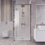 Душевое ограждение Grossman Cosmo 300.K33.02.8080.10.00 (80х80х195) квадрат,раздвижная,хром,стекло прозрачное, 1 место