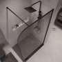 Душевая перегородка Niagara Nova NG-689-10TBLACK (100х200) черный матовый,стекло тонированное,1 место