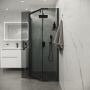 Душевое ограждение Niagara Eco NG-1010-14DT (100х100х190) трапеция,распашное,черный,стекло тонированное,1 место