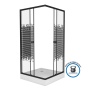 Душевой уголок Niagara Eco NG-008-14Q BLACK (80х80х195) низкий поддон(13см),черный,стекло мозаика,2 места