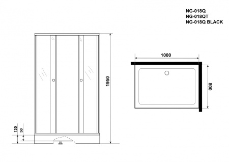 Душевой уголок Niagara NG 018-14Q BLACK