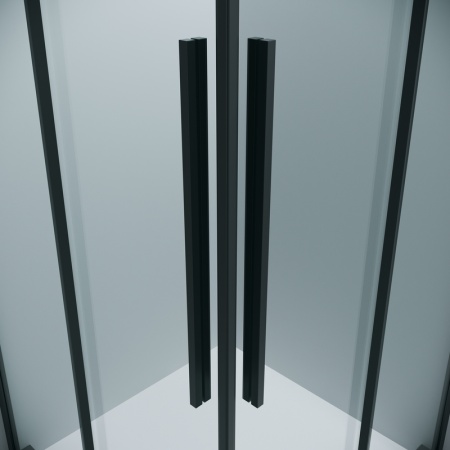 1/2 душевого ограждения Grossman Galaxy 1/2.K33.01.12.21.00 (120х195) черный матовый,стекло прозрачное, 1 место