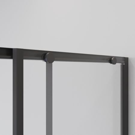 Душевое ограждение Niagara Nova NG-6824-34ВLACK (100х100х195) квадрат,черный матовый,двери раздвижные,стекло прозрачное,1 место