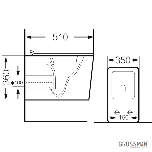 Унитаз подвесной Grossman GR-4460S