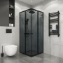 Душевое ограждение Niagara Eco NG-1008-14QT (80х80х190) квадрат,раздвижное,черный,стекло тонированное,1 место