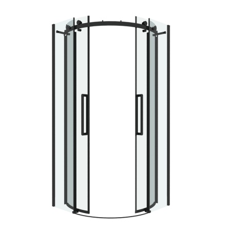 Душевое ограждение Grossman Classic 301.K33.04.1010.21.00 (100х100х195) четверть круга,раздвижная,черный матовый,стекло прозрачное, 1 место