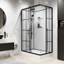 Душевая кабина Niagara Standart ST100/80/15QL/KL/BKT (100х80х225) низкий поддон(15см),черный,стекло прозрачное,3 места