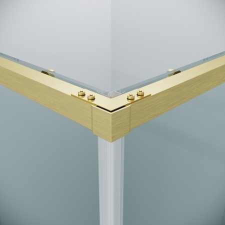Душевое ограждение Grossman Galaxy 300.K33.01.1010.32.00 (100х100х195) квадрат,раздвижная,золото сатин,стекло прозрачное, 1 место