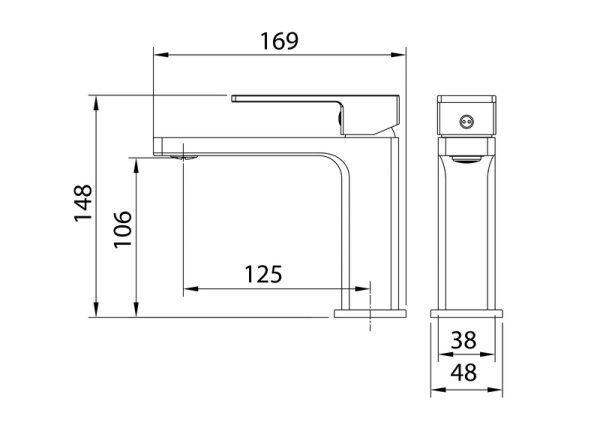 Смеситель для раковины Grossman Style 510.K35.05.210 черный матовый,1 место