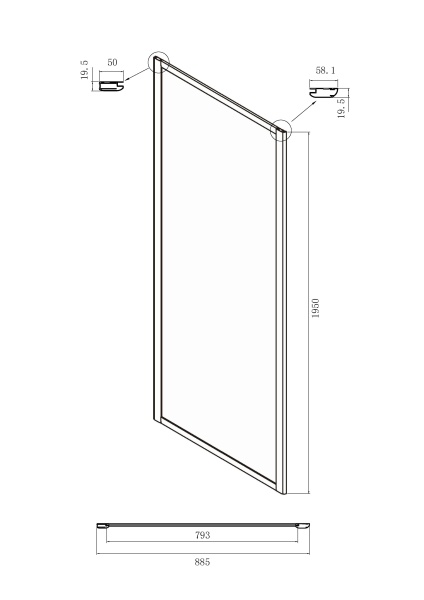 Боковая стенка Ambassador Forsa 90NX 900x1950