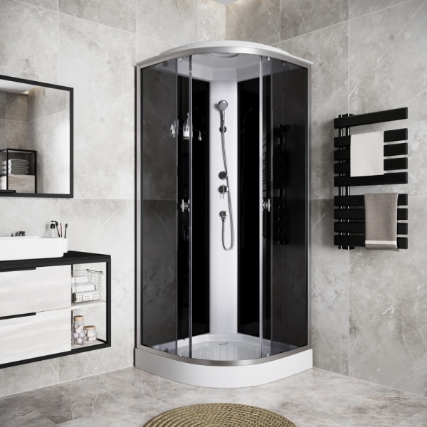 Душевая кабина Niagara Eco E100/13/TN (100х100х215) низкий поддон(13см),стекло тонированное,3 места