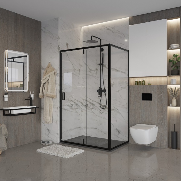 Душевое ограждение Niagara Nova NG-83-11AB-A90B 110x90x195 прямоугольник, дверь распашная