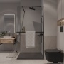 Душевая перегородка Niagara Nova NG-670-10ВLACK (100х195) черный матовый,стекло прозрачное,с полкой,1 место
