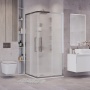 Душевое ограждение Grossman Cosmo 300.K33.02.8080.10.02 (80х80х195) квадрат,раздвижная,хром,стекло шиншилла, 1 место
