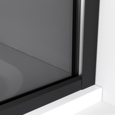 Душевая перегородка Niagara Nova NG-689-10TBLACK (100х200) черный матовый,стекло тонированное,1 место