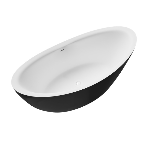 Ванна отдельностоящая Grossman Galaxy GR-1402MB (180х85х65) цвет черный/белый матовый,1 место