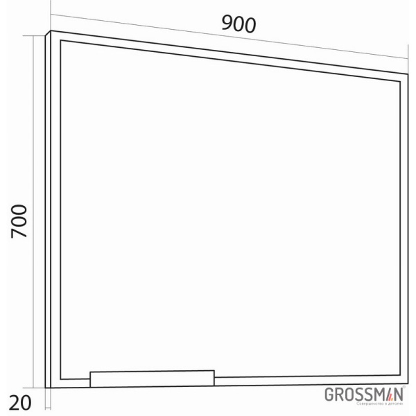 Зеркало Grossman ЛОФТ-90 см с полкой белое