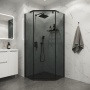 Душевое ограждение Niagara Eco NG-1010-14DT (100х100х190) трапеция,распашное,черный,стекло тонированное,1 место